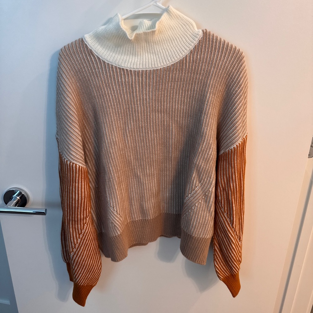 Colorblock Turtleneck Sweater